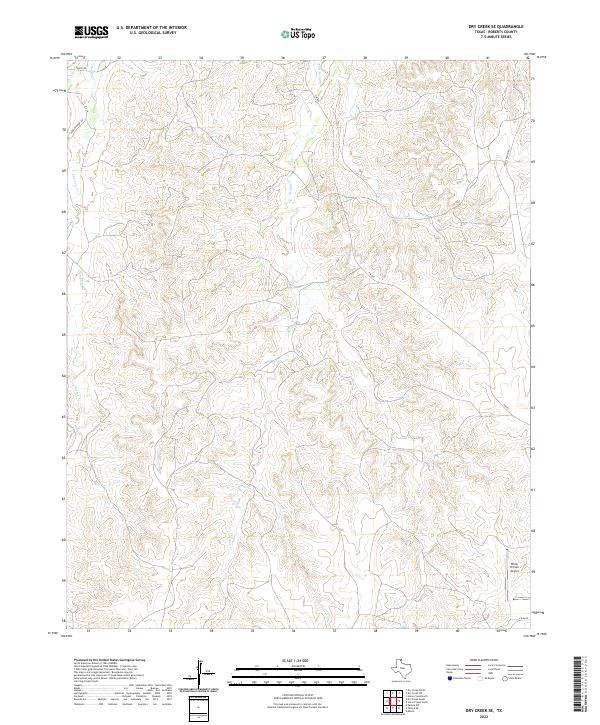 Dry Creek SE 2022 topographic map thumbnail