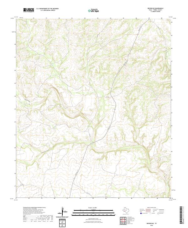 Dryden NE 2022 topographic map thumbnail