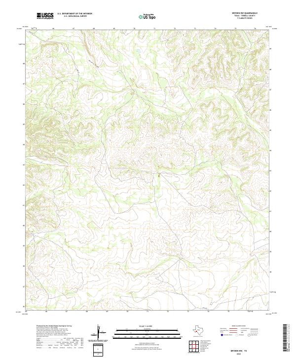 Dryden NW 2022 topographic map thumbnail