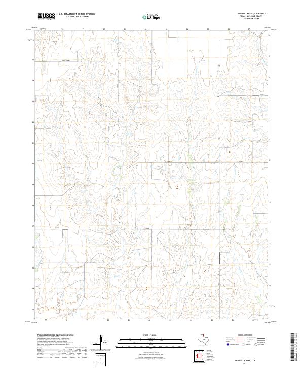 Dugout Creek 2022 topographic map thumbnail