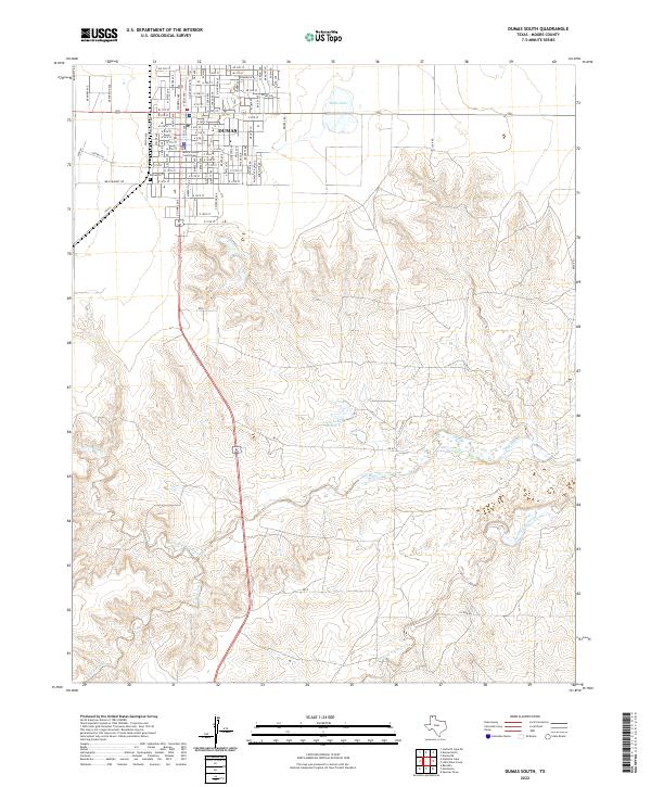 Dumas South 2022 topographic map thumbnail