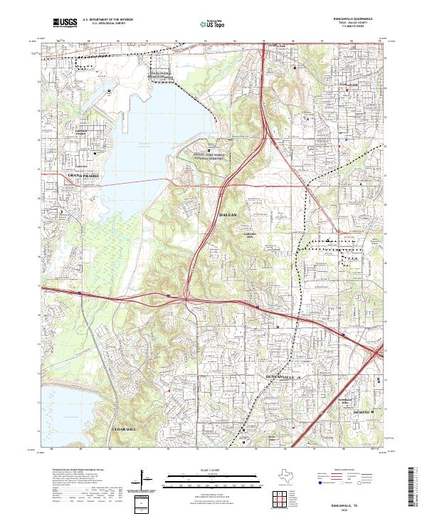Duncanville 2022 topographic map thumbnail