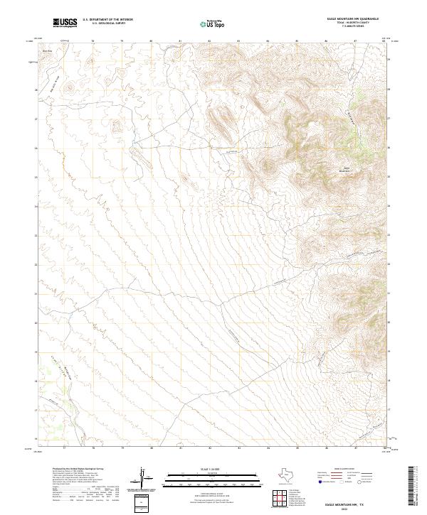 Eagle Mountains NW 2022 topographic map thumbnail