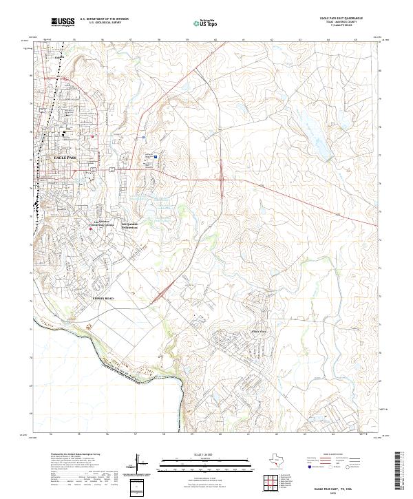 Eagle Pass East 2022 topographic map thumbnail