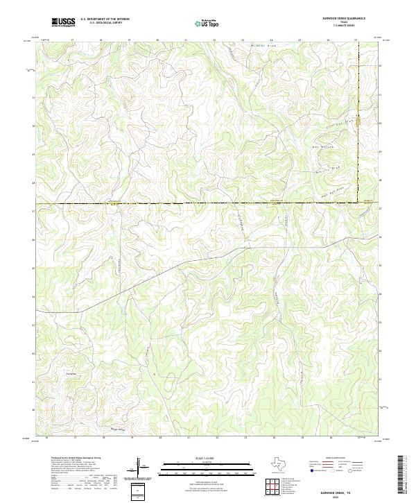 Earwood Creek topographic map thumbnail