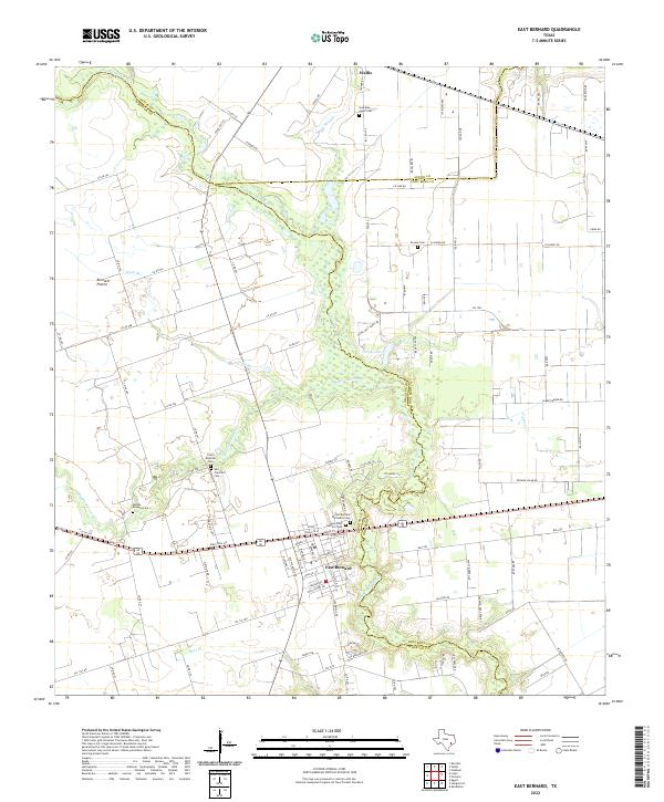 East Bernard 2022 topographic map thumbnail