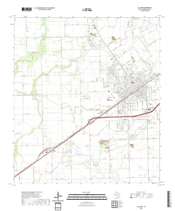 El Campo topographic map thumbnail