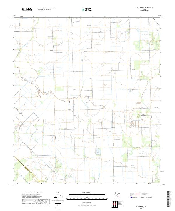 El Campo SE 2022 topographic map thumbnail