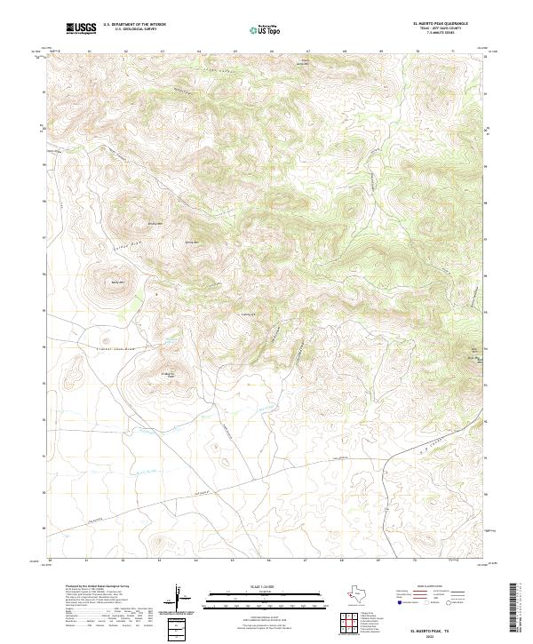 El Muerto Peak 2022 topographic map thumbnail