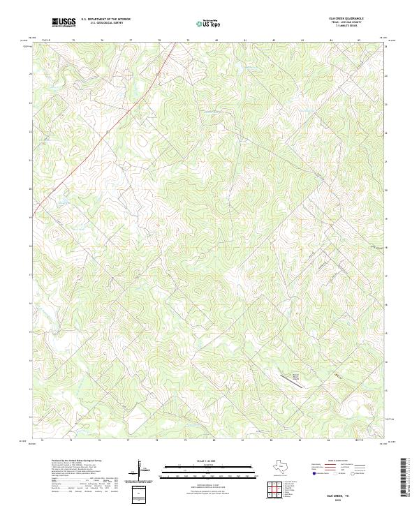 Elm Creek 2022 topographic map thumbnail