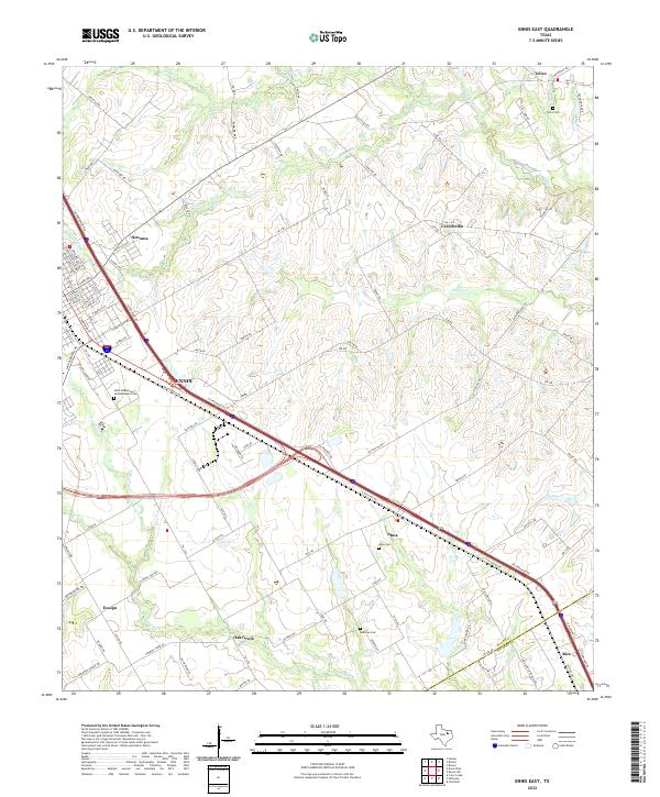 Ennis East 2022 topographic map thumbnail
