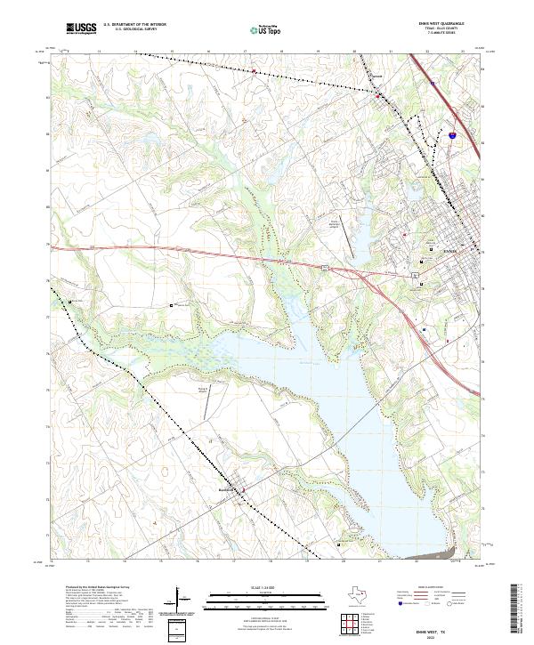 Ennis West 2022 topographic map thumbnail