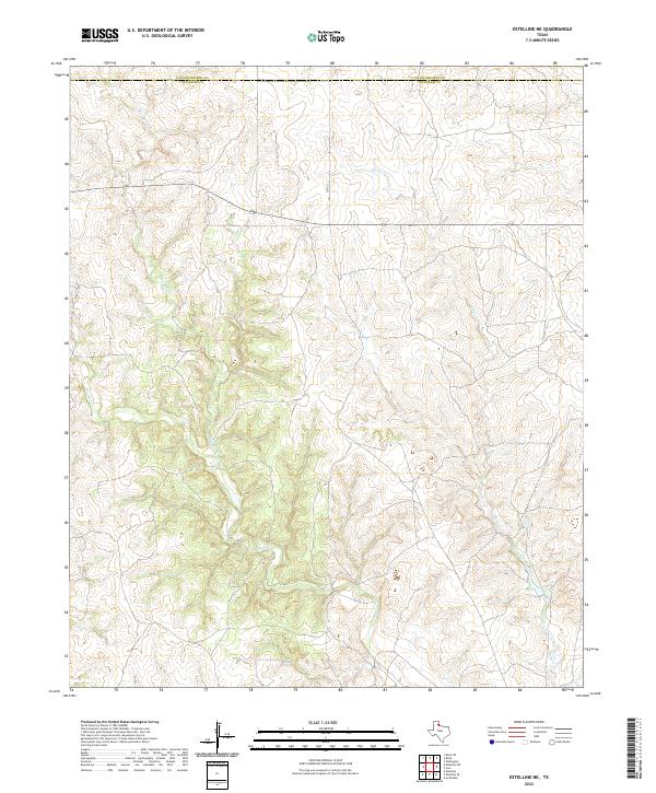 Estelline NE 2022 topographic map thumbnail