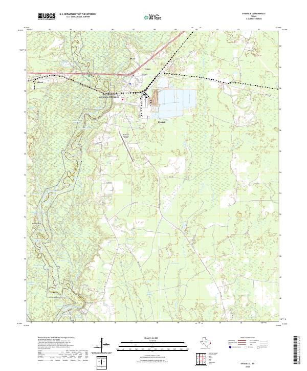 Evadale 2022 topographic map preview