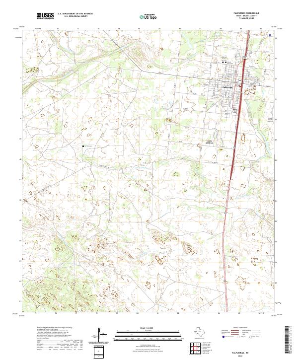 Falfurrias 2022 topographic map thumbnail