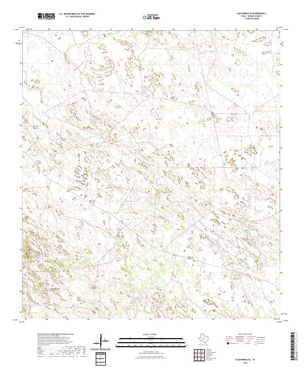 Falfurrias SE 2022 topographic map thumbnail