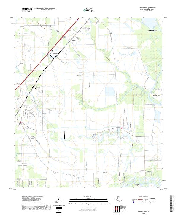 Fannett East topographic map thumbnail