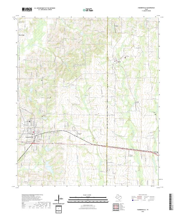 Farmersville 2022 topographic map thumbnail