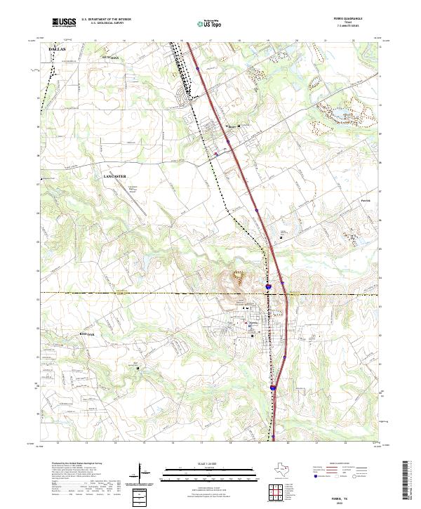 Ferris 2022 topographic map thumbnail