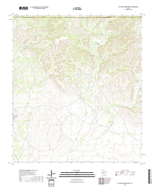 Flat Rock Creek South topographic map thumbnail