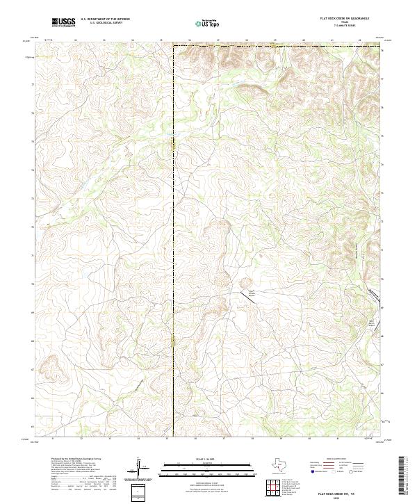 Flat Rock Creek SW topographic map thumbnail