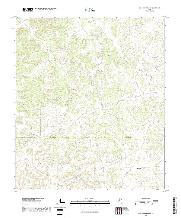 Flat Rock Draw SE topographic map thumbnail