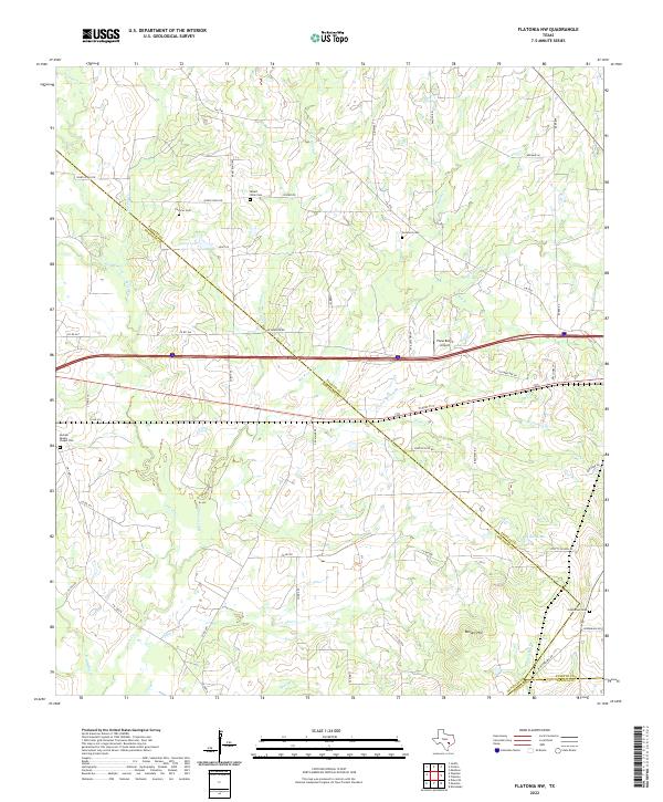Flatonia NW topographic map thumbnail