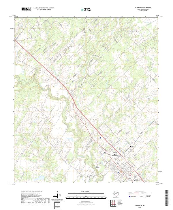 Floresville topographic map thumbnail