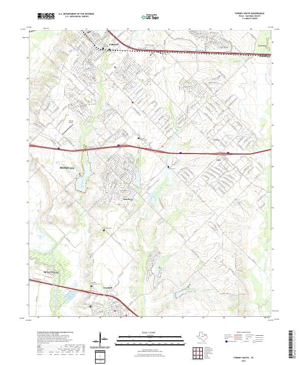 Forney South topographic map thumbnail