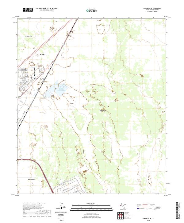 Fort Bliss NE topographic map thumbnail