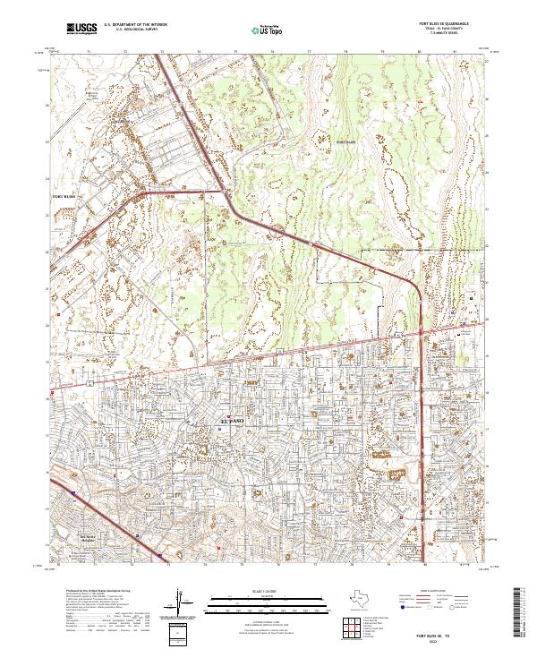 Fort Bliss SE 2022 topographic map thumbnail