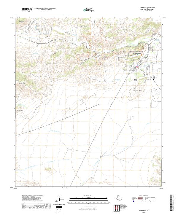 Fort Davis topographic map thumbnail
