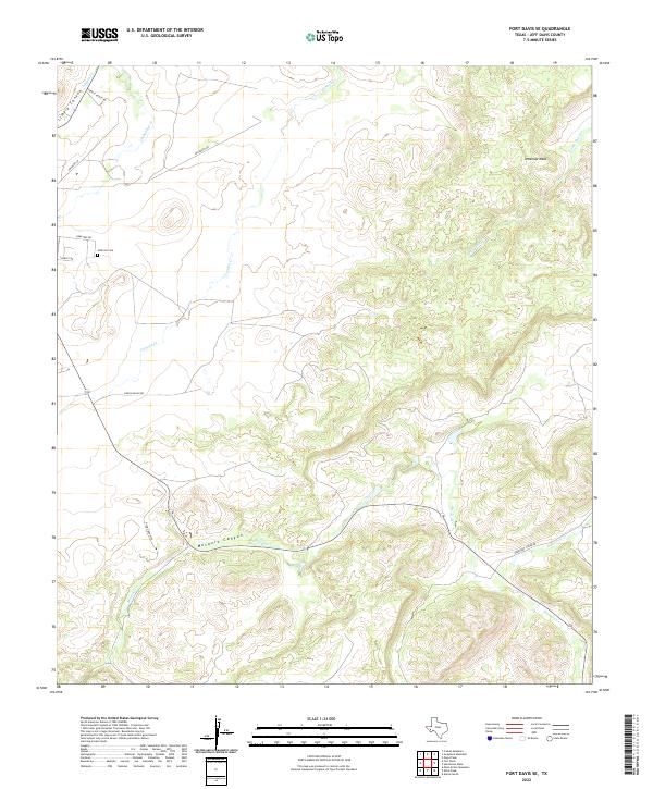 Fort Davis SE topographic map thumbnail