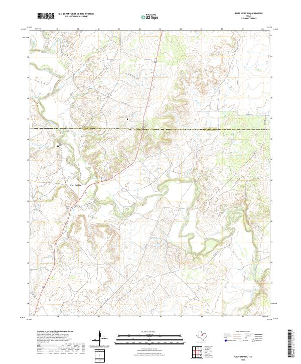 Fort Griffin topographic map thumbnail
