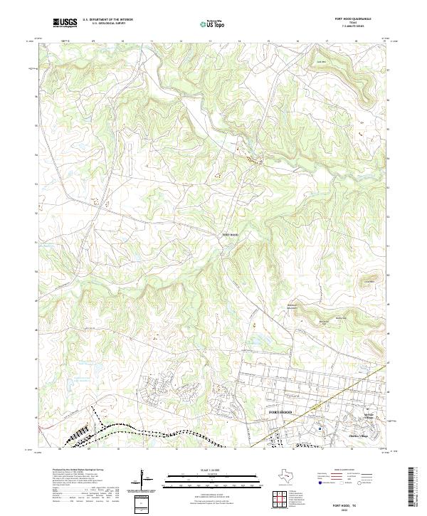 Fort Hood topographic map thumbnail
