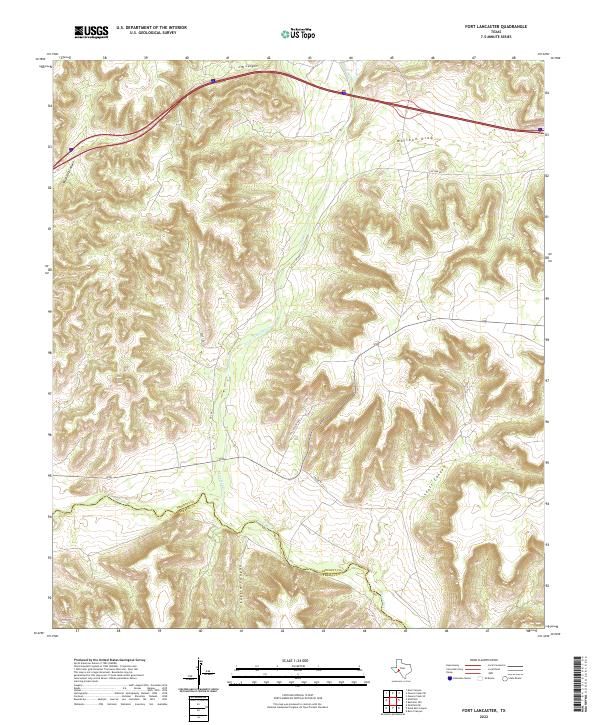 Fort Lancaster topographic map thumbnail