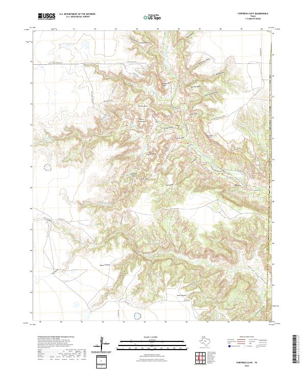 Fortress Cliff topographic map thumbnail