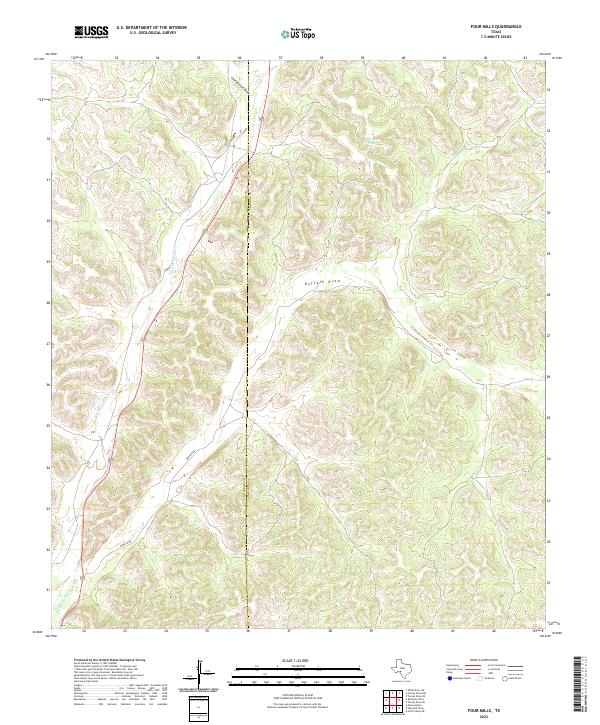 Four Mills 2022 topographic map thumbnail