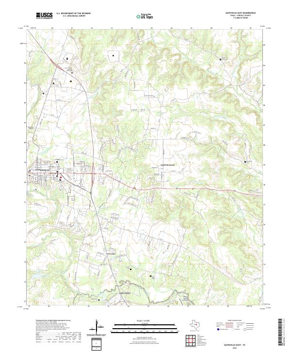 Gatesville East topographic map thumbnail