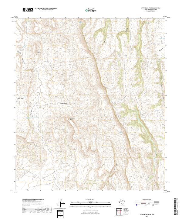 Gettysburg Peak 2022 topographic map thumbnail