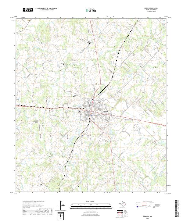 Giddings topographic map thumbnail