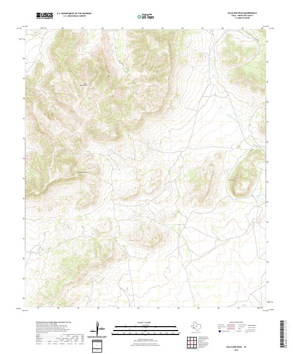 Gilliland Peak 2022 topographic map thumbnail
