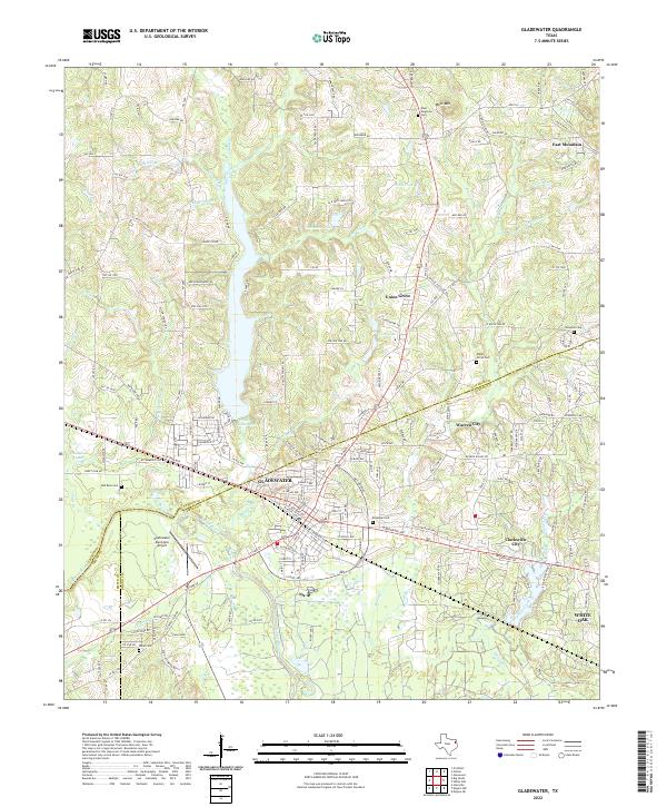 Gladewater topographic map thumbnail