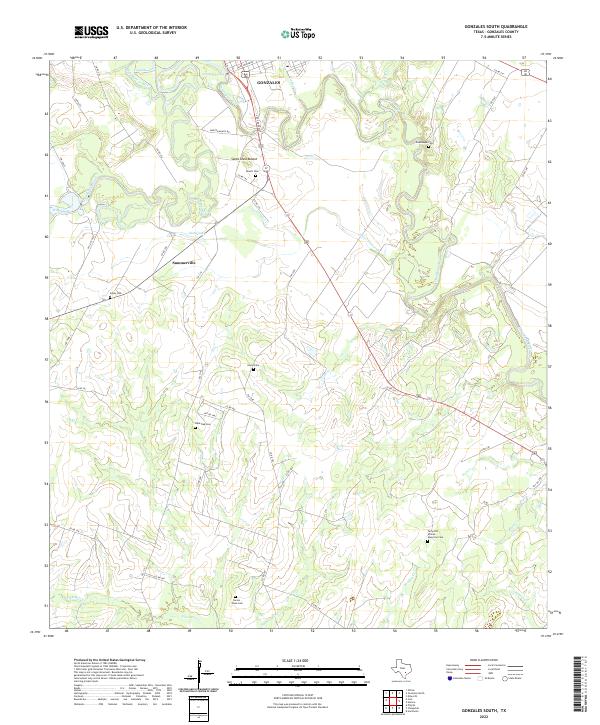 Gonzales South 2022 topographic map thumbnail