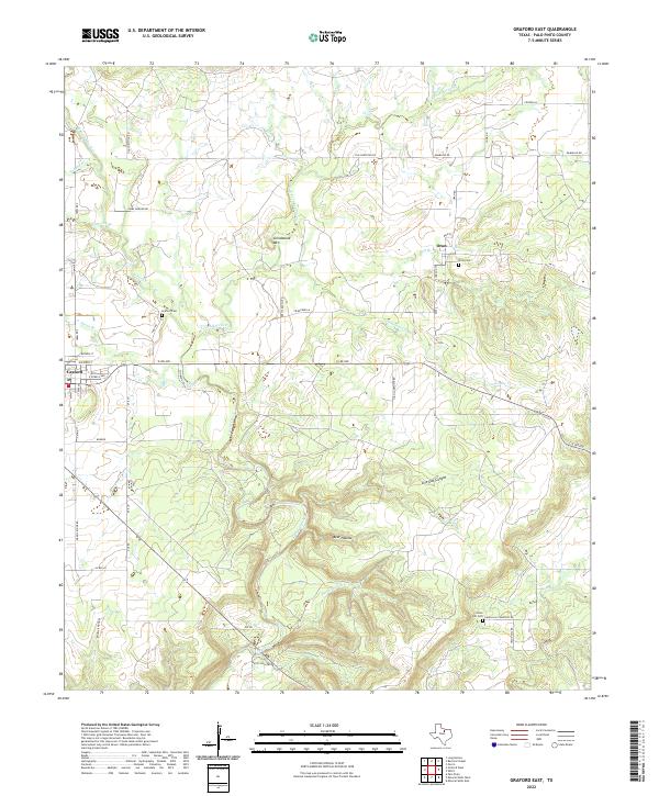 Graford East topographic map thumbnail