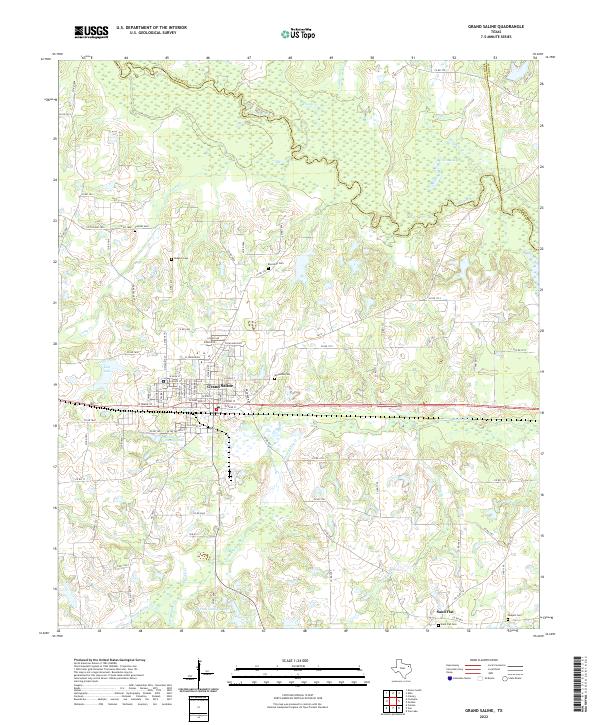 Grand Saline topographic map thumbnail
