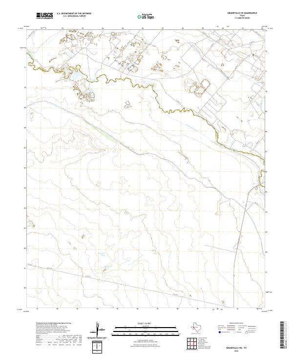 Grandfalls SW 2022 topographic map thumbnail