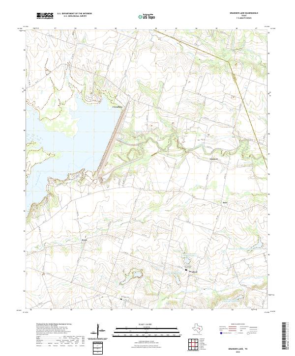 Granger Lake topographic map thumbnail