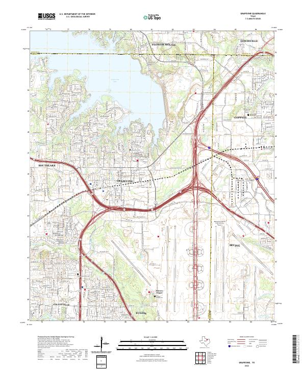 Grapevine topographic map thumbnail