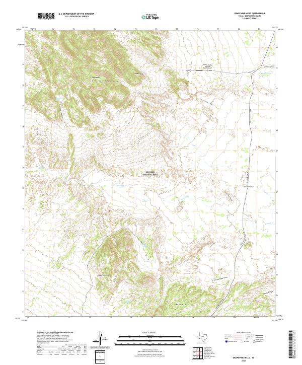 Grapevine Hills topographic map thumbnail